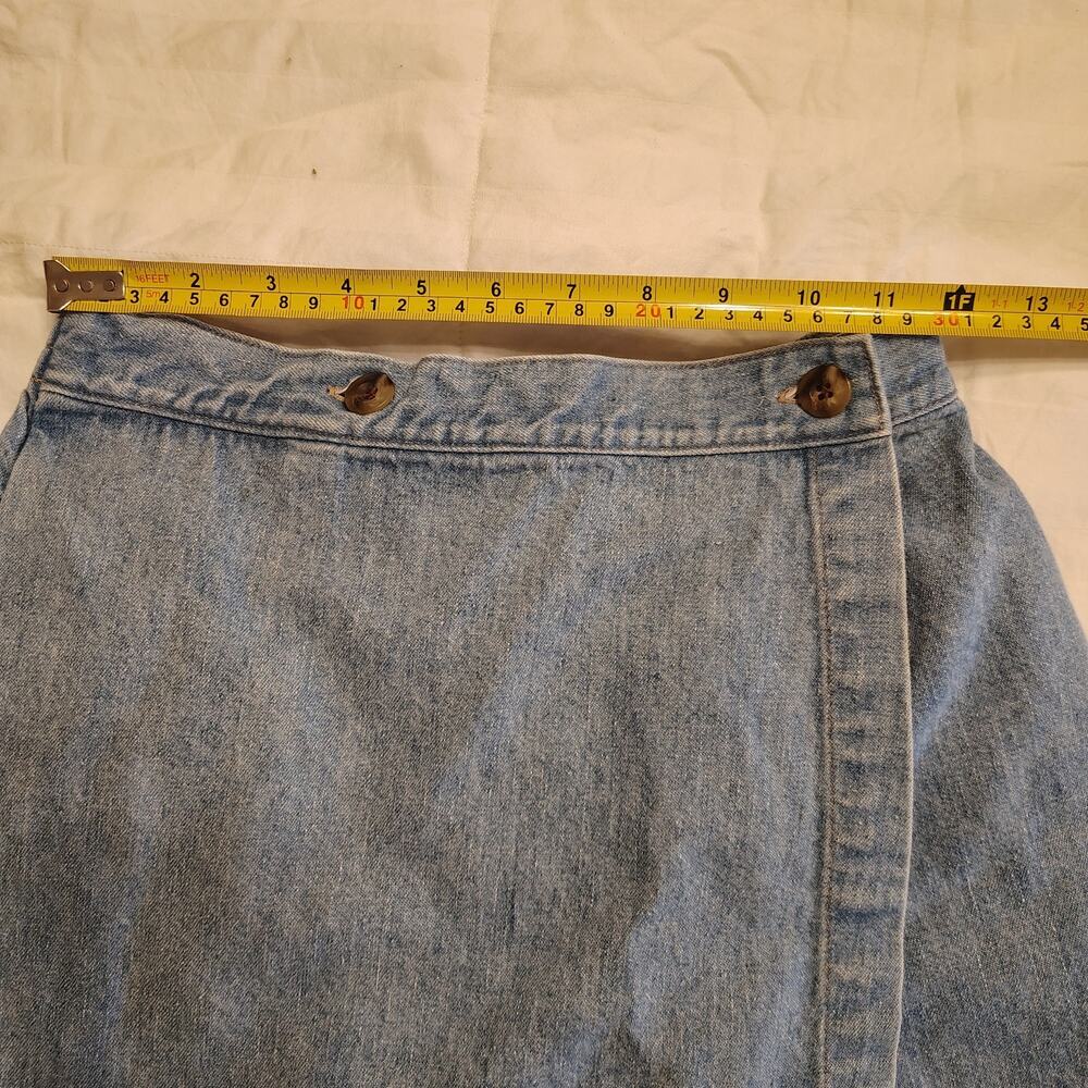 Lands' End Denim Skort girls sz 14 Light Wash Wrap Front Nautical Shorts Skirt - Picture 5 of 13